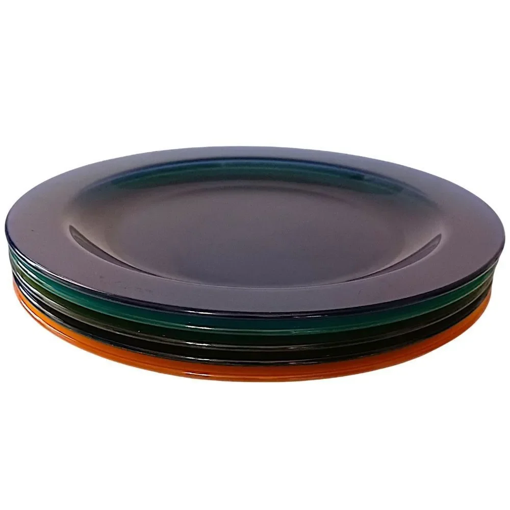 5 Ikea Hagberg & Hagberg Dinner Plates Sola Translucent Plastic Vintage Colorful